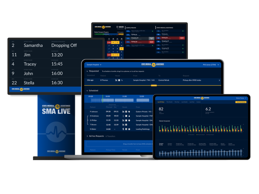 SMA Live metrics on phone, tablet and laptop